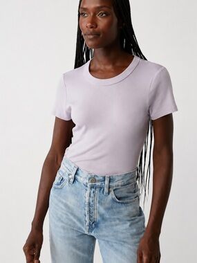 Michael Stars Fallon Shine Tee in Sweet Lilac sz. S